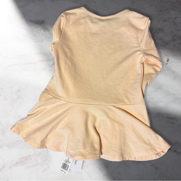 Calvin Klein Girls Long Sleeve Crew Neck Peplum Top In Light Pink Size 6 - Picture 3 of 5